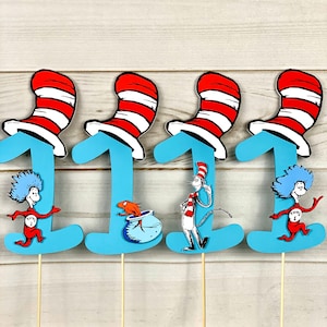 Cat in the Hat Birthday, Dr Seuss Centerpiece, Dr Seuss Cat in the Hat Decor