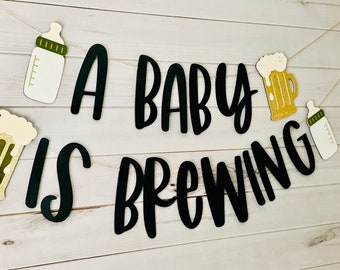 Baby is Brewing Banner, Baby Shower Decor
