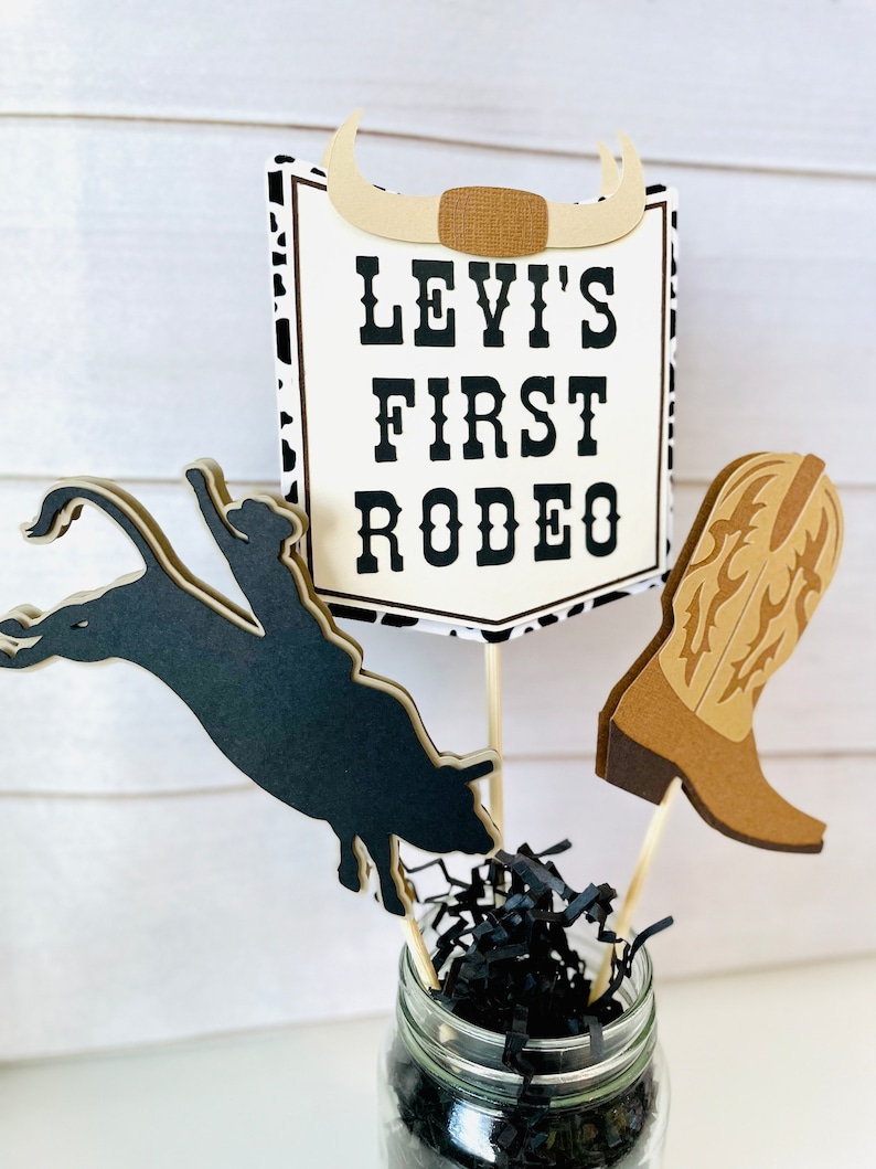 My First Rodeo Centerpieces Western Centerpieces Cowboy - Etsy