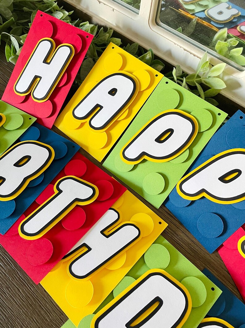 Building Block Birthday Banner, Brick Banner, Building Block Banner - Etsy