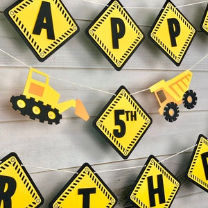 Construction Banner, Construction Party, Construction Birthday Banner, Decoration