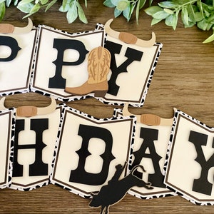 "My First Rodeo" Banner - Brown Western Cowboy 1st Birthday Bunting Garland Decor - View #9
