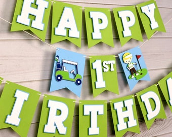 Golf Birthday Banner, Hole in One Banner, Golf Theme, Golf Party