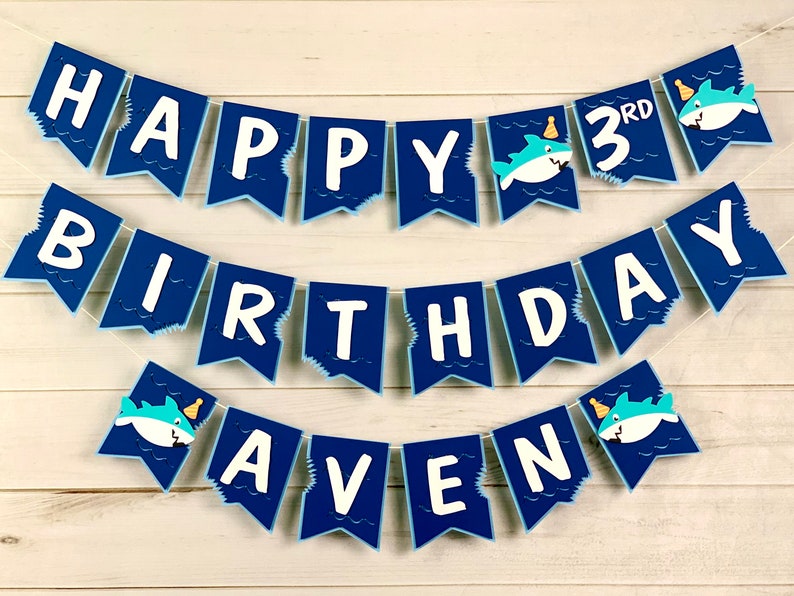 Shark Birthday Banner Shark Banner Shark Party Shark Theme - Etsy