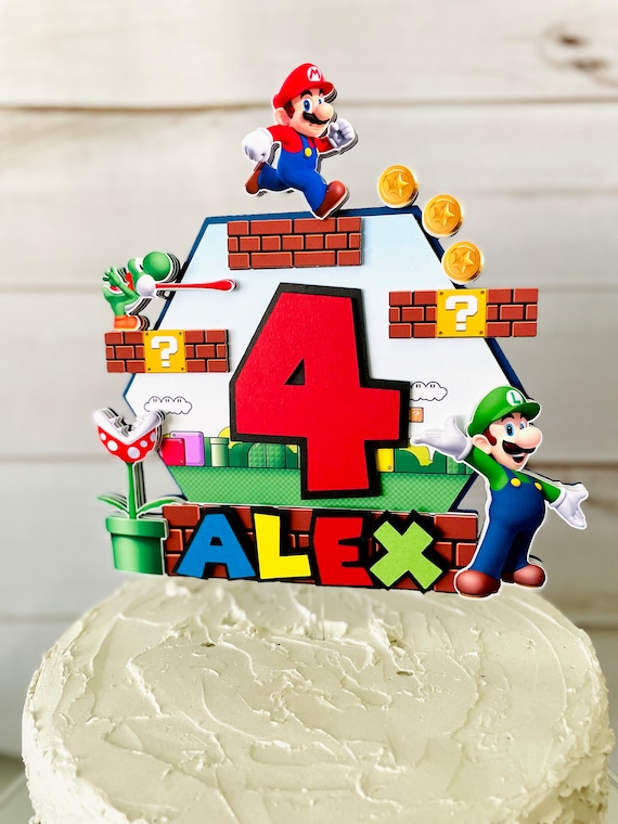 Super Mario Cake Topper, Mario Cake Topper, Super Mario Birthday -   Italia