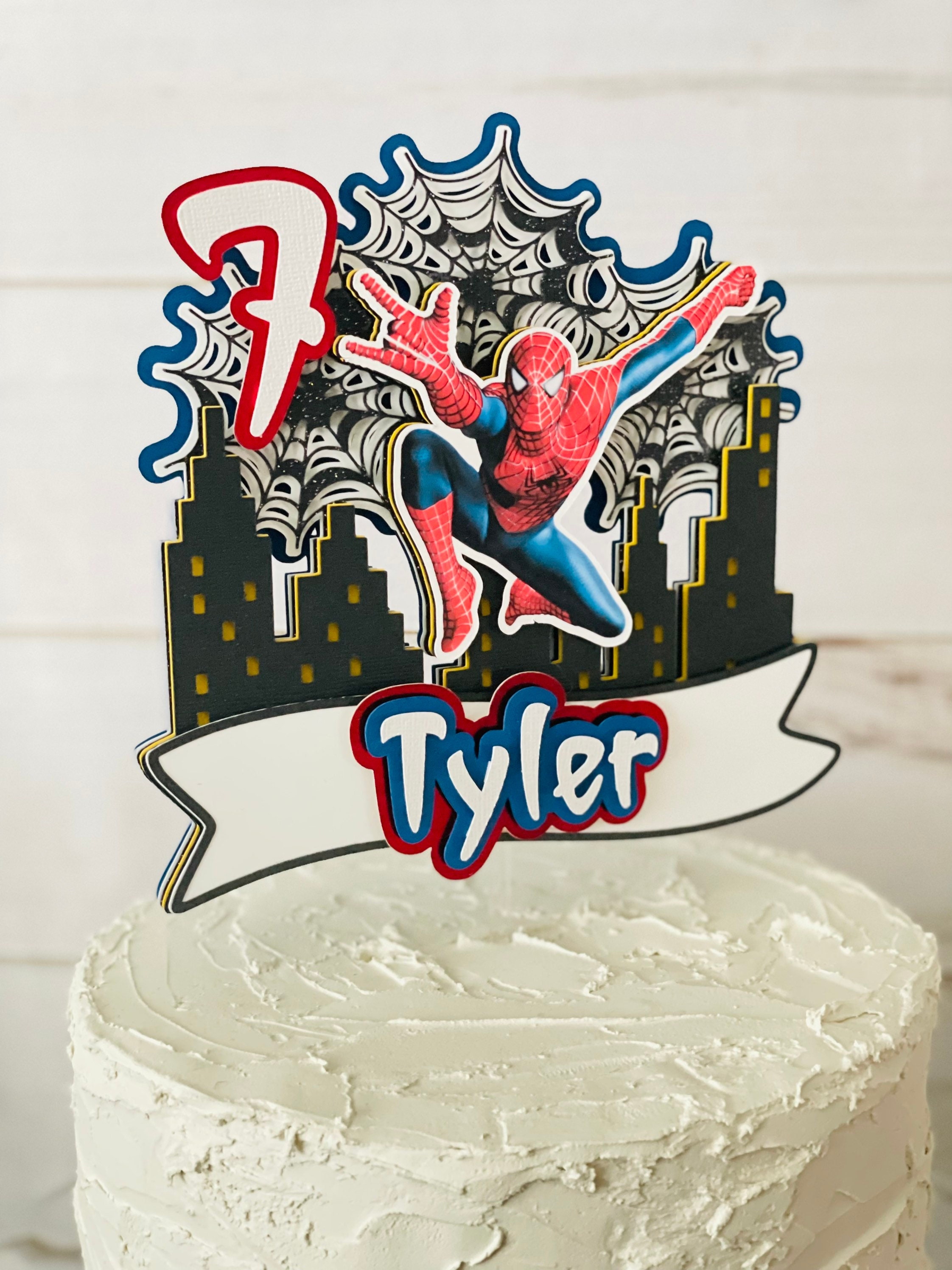 Topper per torta di Spider-Man, festa di Spider-Man, compleanno di  Spider-Man, decorazioni per feste di Spider-Man di Littlebearpaperparty -   Italia