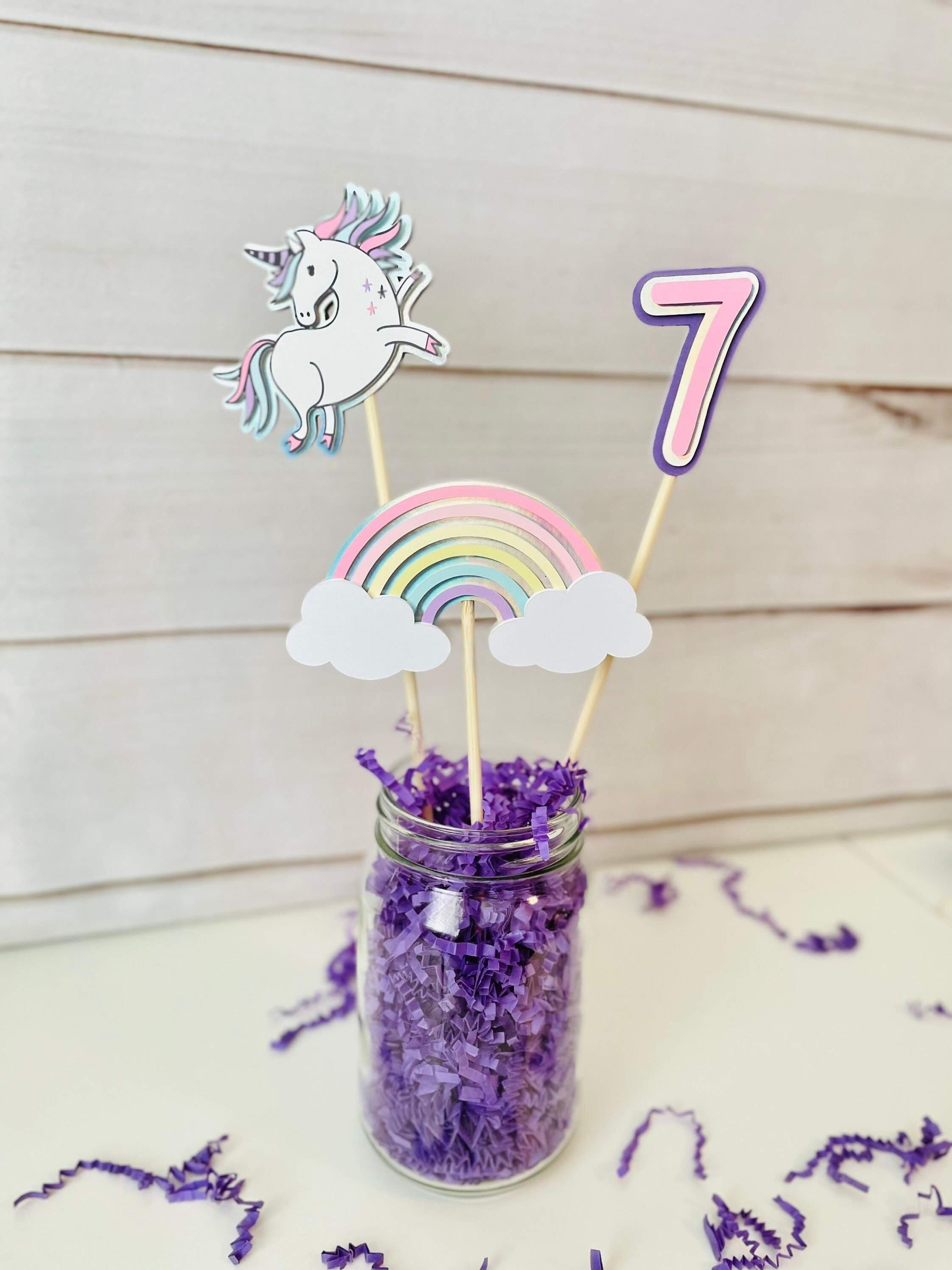 Rainbow Unicorn Centerpieces Rainbow Unicorn Decor Unicorn Birthday