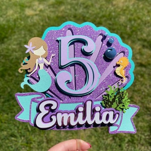 Mermaid Cake Topper, Mermaid Party, Mermaid Birthday, Under the Sea Cake Topper, Mermaid Party Decor
