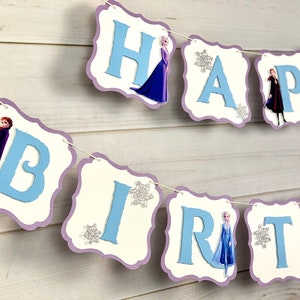 Frozen Birthday Banner, Frozen Theme Party, Frozen Banner, Frozen Decorations