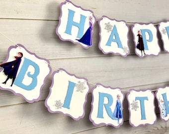 Frozen Birthday Banner, Frozen Theme Party, Frozen Banner, Frozen Decorations