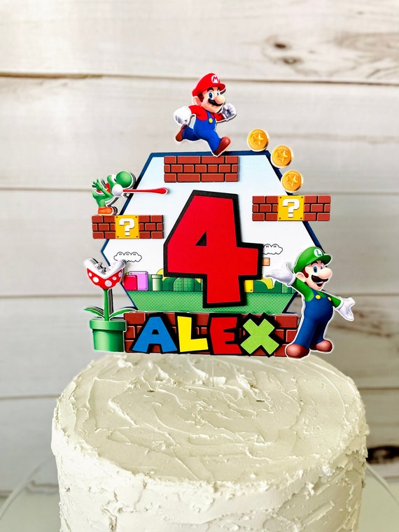 Super Mario Cake Topper, Mario Cake Topper, Super Mario Birthday 