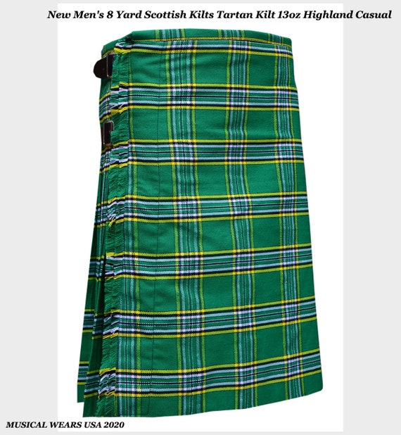 Men/'s Scottish Highland Tartan Kilt Handmade Traditional 8 Yard Kilts Available in Various Tartans