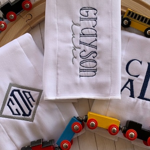 Personalized Baby Burp Cloths - Monogrammed Baby Gift Set of 3