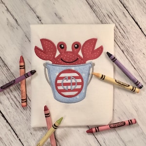 Crab Sand Bucket with Monogram/Name Shirt/Personalized Shirt