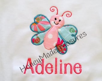 Happy Butterfly/Summer Name Shirt/Spring Personalized Shirt/Girl's Butterfly Top