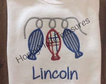 String of Fish/Boy's Name Shirt/Sports Personalized Shirt/Toddler Appliqué Shirt