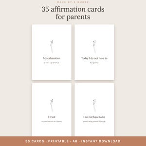 Affirmation Cards for New Parents | 35 Printable Cards, Honest Not Toxic Positivity | Made by a Nurse