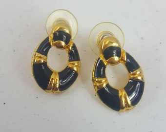 Vintage Black & Gold Earrings (Post)