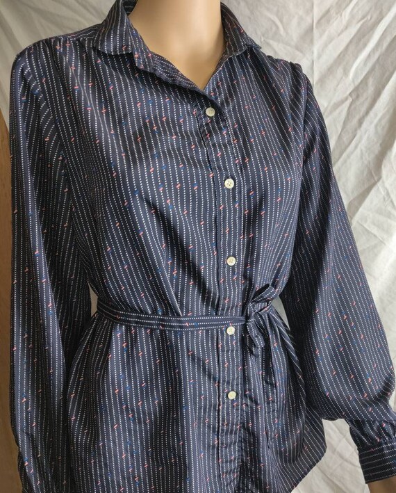 Vintage Blouse - Navy Size 14 vintage blouse - image 3