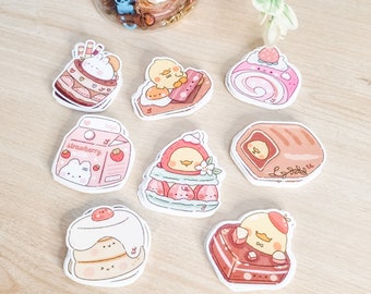 Jumbo Glitter Foodie Stickers: Waterproof and Whimsical, cute Dessert | Perfect for Decorating Laptops & Journals