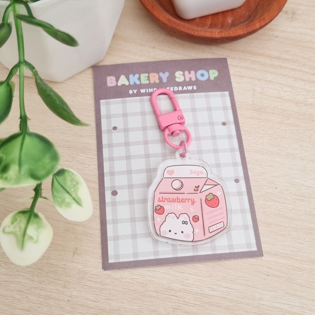 Bakery Shop Food Dessert Acrylic Cute Keychain Sweet Dessert : Double ...
