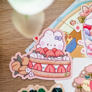 Jumbo Deco Glitter Cute Food Dessert Motivation Kawaii Cake Journal Sticker Bunny Stickers Cute Waterproof Sticker for Bullet Journal Bottle