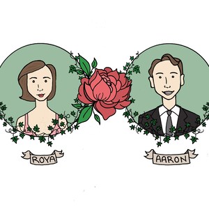 Retrato de pareja de dibujos animados ilustrados personalizados ? Regalo personalizado, regalo de boda, regalo de compromiso