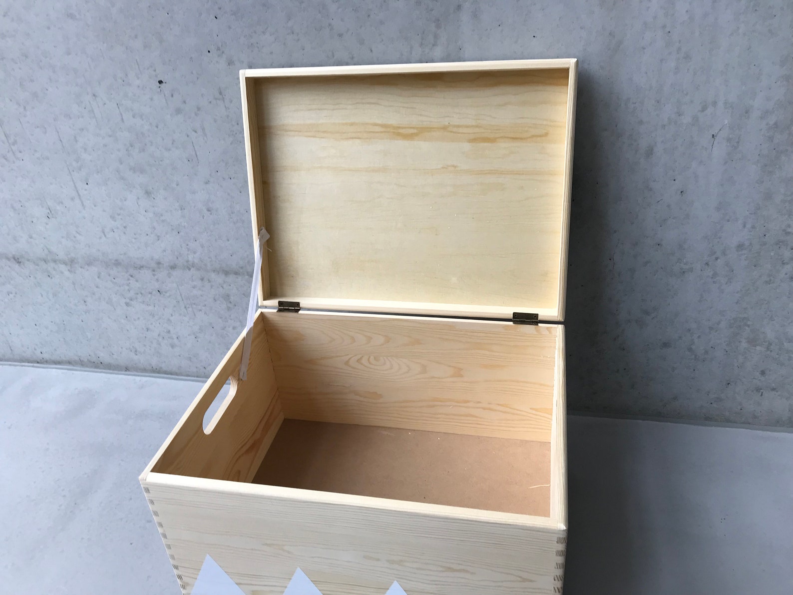 Wooden Toy Box Wheels Triangle White Lid Etsy