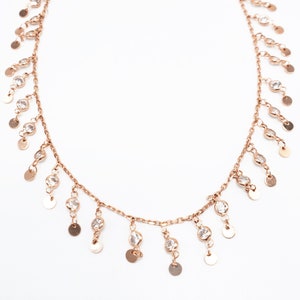 Clear Zircon Dangle Chain Anklet| 925 Sterling Silver