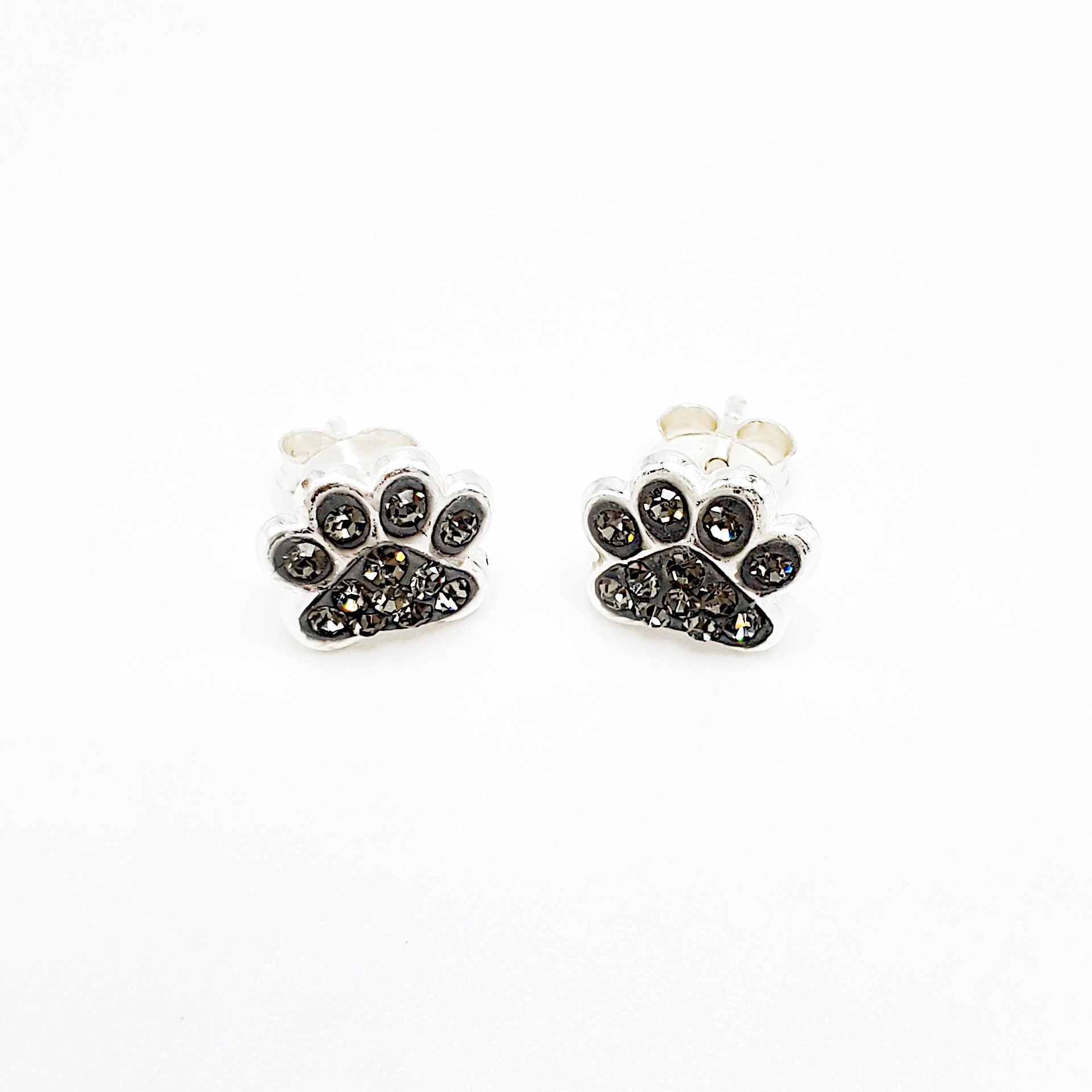Paw Print Diamond Earrings Etsy Australia