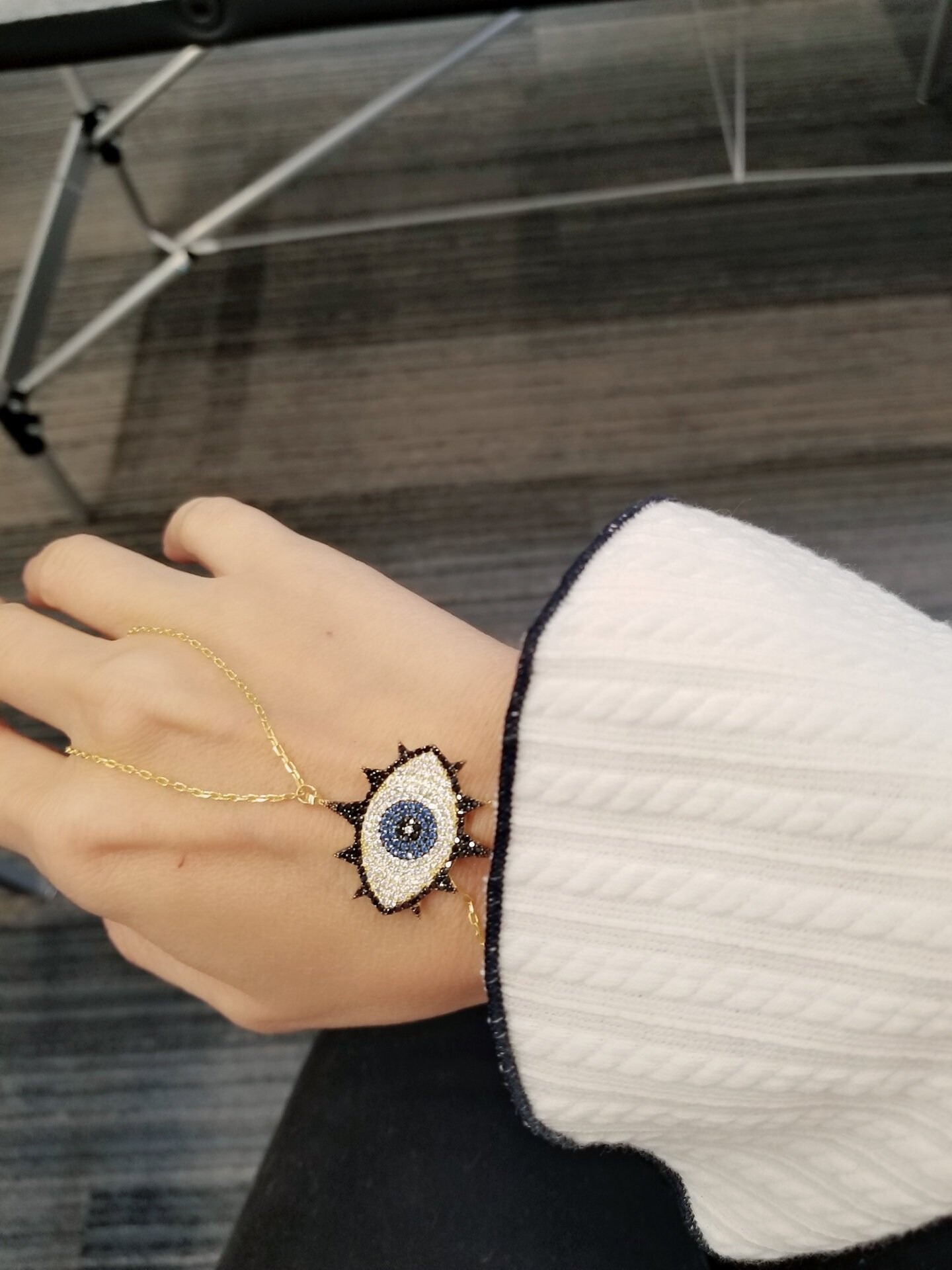 Warmhm Evil Eye Armband Gold - Verstellbarer Schutz-Schmuck Für Damen