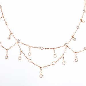 Clear Zircon Dangle Anklet Adjustable Anklet| 925 Sterling Silver