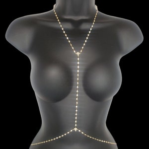 Clear Zirconia Tulip Waterway  Stones Adjustable Body  Chain Belly Chain Handcrafted 925 Sterling Silver