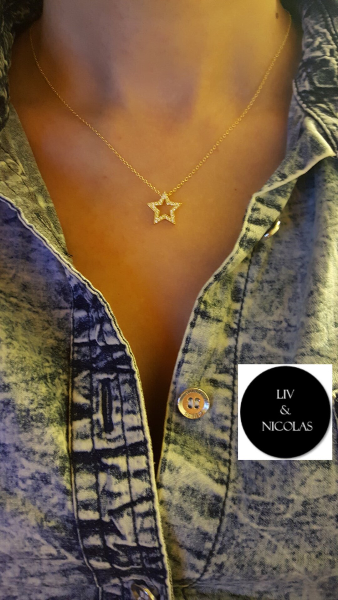 STAR JEWELRY　925 K14 CZ Solid 925 Sterling Silver + 14 K Gold Plated Cubic Zirconia