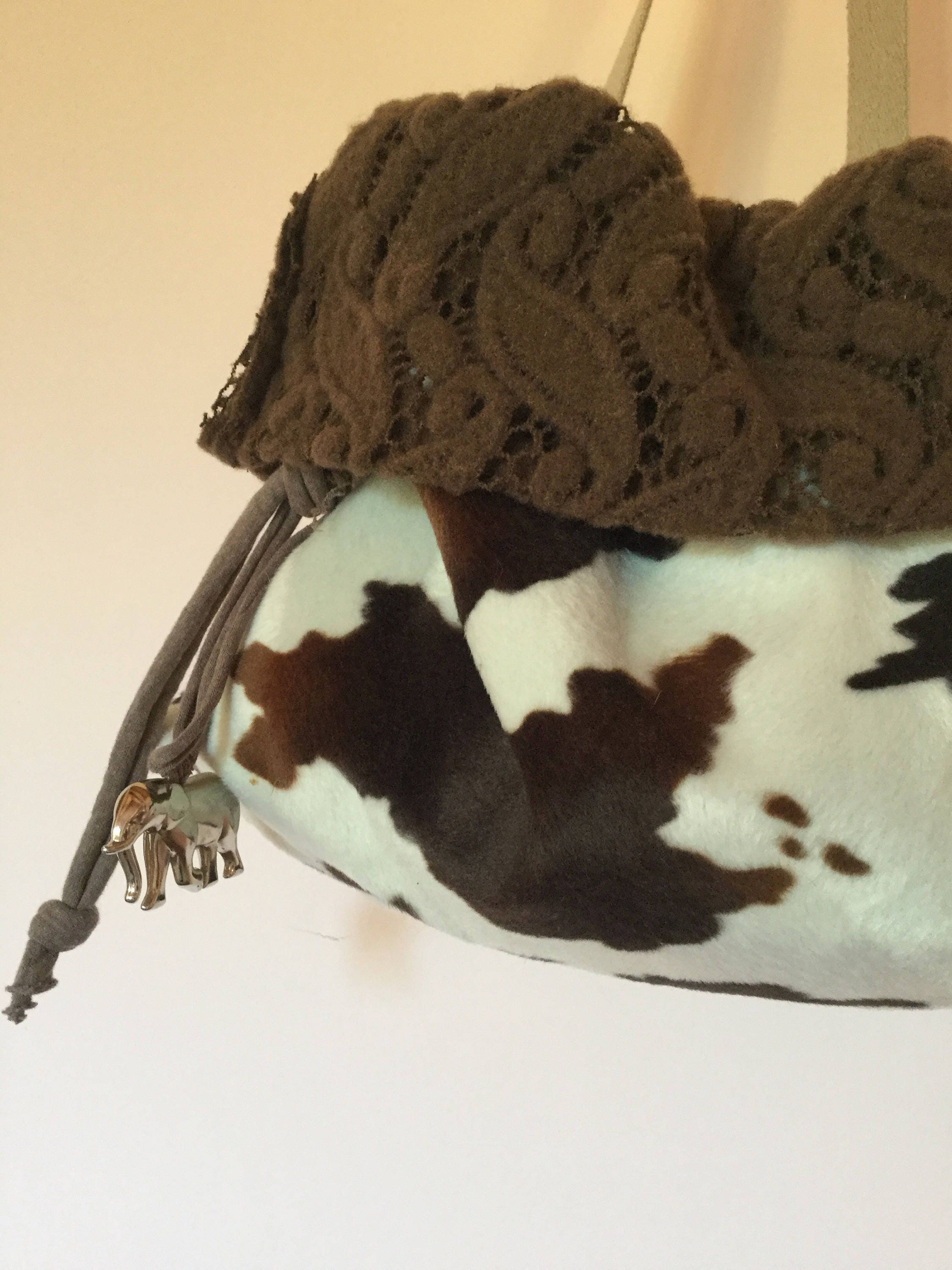 Bolso de caballo sintético con borde de lana Etsy España