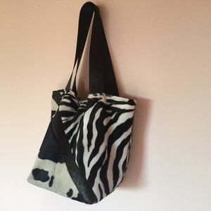 Sac à bandoulière en faux cheval et zèbre