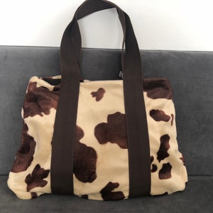 Beige and brown bag in imitation pony image 1