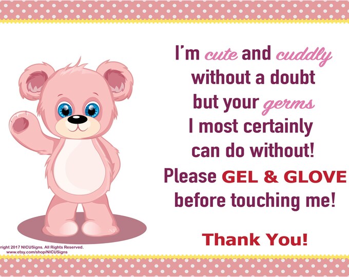 Car Seat Tag, Stroller Tag, Newborn/preemie Germ Stopper Sign, Don't ...