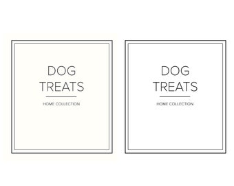 White and Cream Dog Treat Labels Pet Treats Storage labels Minimal Waterproof Labels for Storage Jars Waterproof and Oil Resistant Stickers