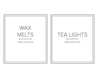 White Tea Lights and Wax Melts Labels Waterproof and Oil Resistant Square Minimal Organisation Labels for the Home