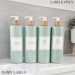 Waterproof White Bathroom Labels Pump Bottle Labels, Shampoo, Conditioner, Body Wash Labels. Waterproof Labels,Jar Labels, Stickers image 5