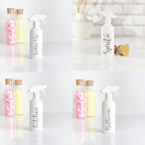 Set of 4 Spray Bottles Cleaning Bottles Bathroom Cleaning Etsy