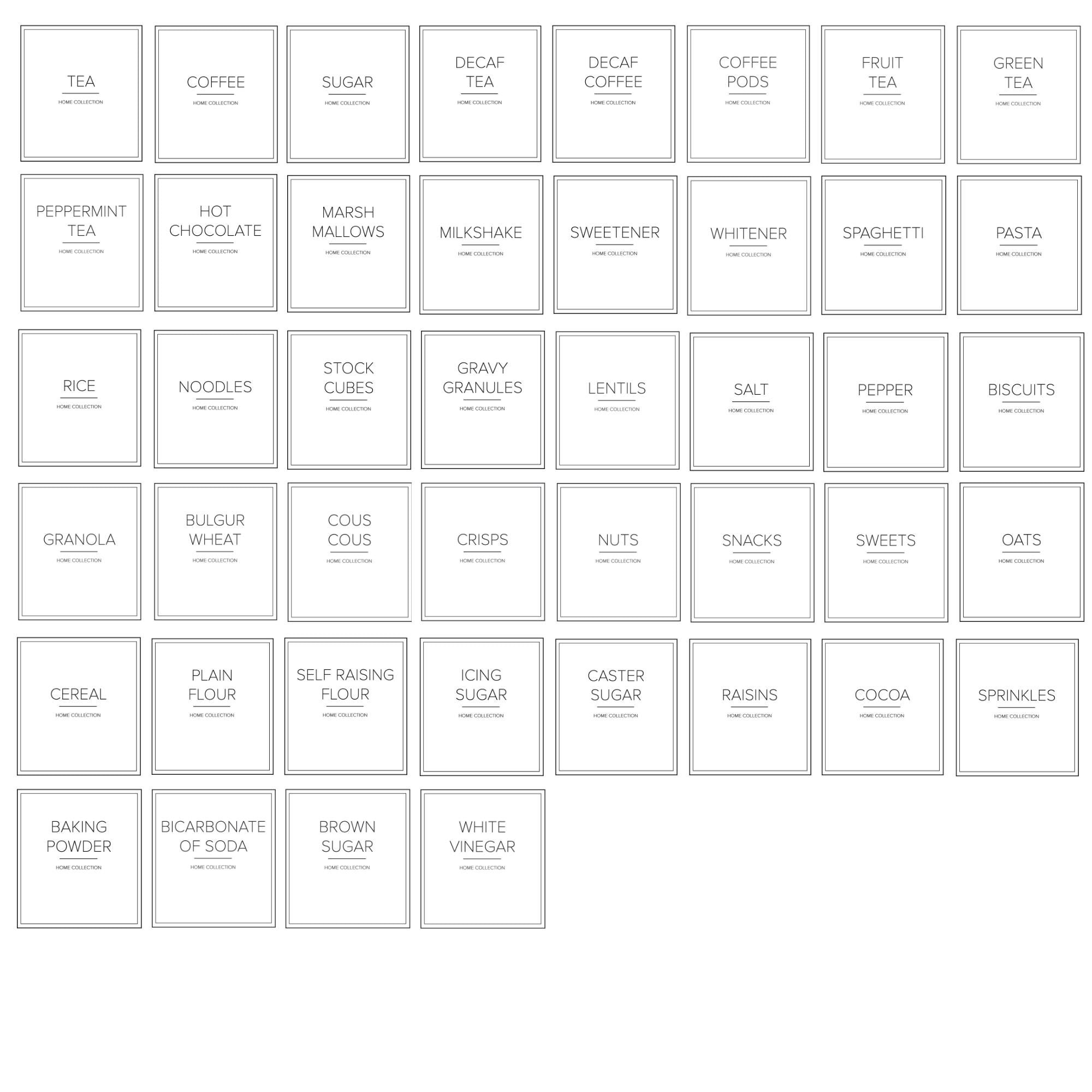 44 Kitchen Essential Labels Bundle White Home Storage Labels Etsy