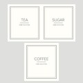 Cream Tea Coffee Sugar Labels Bundle, Waterproof & Oil Resistant Kitchen Labels, Pantry Organisation, Canister Labels for Storage Jars