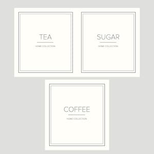 Cream Tea Coffee Sugar Labels Bundle, Waterproof & Oil Resistant Kitchen Labels, Pantry Organisation, Canister Labels for Storage Jars image 1