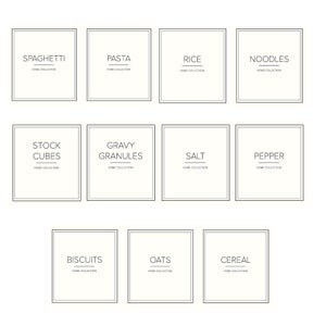 Cream Pantry Labels Waterproof Storage Jar Labels, Pasta, Rice, Oats Cereal Labels. Personalised Kitchen Storage Sticker Labels for Jars