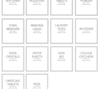 Kit De 30 étiquettes Autocollantes Pour Bocaux - Design Minimaliste Blanc - Organisation De La Buanderie Et De La Cuisine
