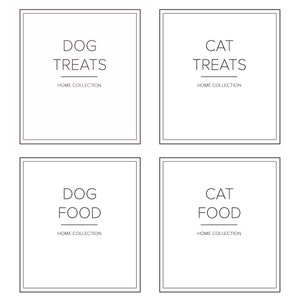 White Dog and Cat Treat Labels Waterproof Cat Food Label White Dog Food Label Labels for Pets Storage Labels for Storage Jars Modern Label