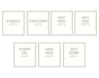 Cream Bathroom Labels Waterproof Pump Bottle Labels, Shampoo, Conditioner, Body Wash, Labels. Waterproof Labels, Jar Labels, Stickers