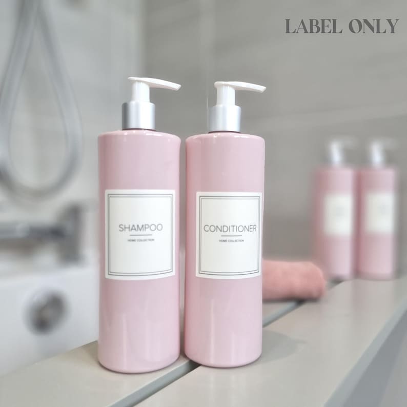 Waterproof White Bathroom Labels Pump Bottle Labels Shampoo Etsy UK